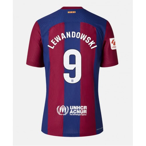 Fotbalové Dres Barcelona Robert Lewandowski #9 Dámské Domácí 2023-24 Krátký Rukáv